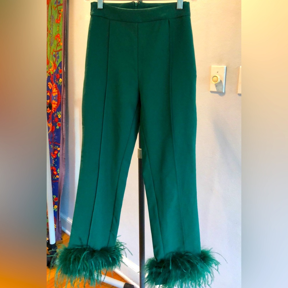 Green Feather Pants